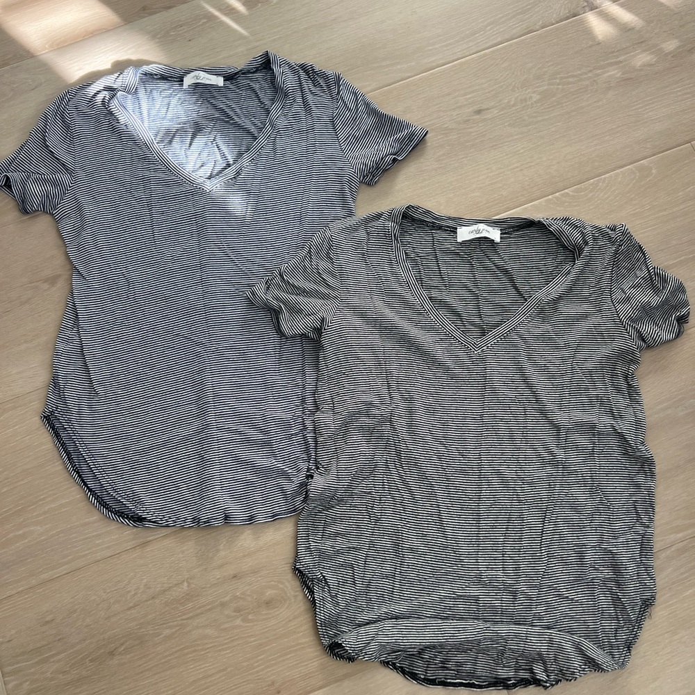 Carly Jean Los Angeles Striped Short Sleeve Tees
